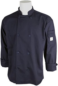 Picture of Mercer Culinary M60010BKM Millennia Men's Cook Jacket with Traditional Buttons, Medium, Black