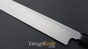 Picture of Masamoto Blue Steel Honyaki Gyokuseikou Mirror Yanagi with Ebony Saya