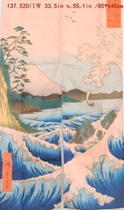 Picture of ML29 "Japan's Ocean's Waves Near Fuji Mountain" Decorative Curtain (520)