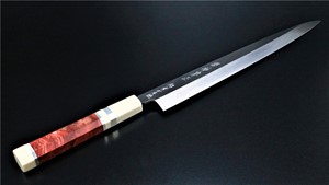 图片 源泉正 超青 水本燒 柳刃 彩木柄 270mm  (SOLD OUT)