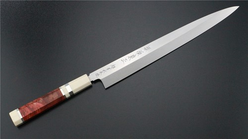 图片 源泉正 超青 水本燒 柳刃 彩木柄 270mm  (SOLD OUT)