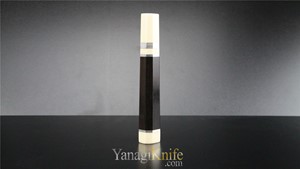 Picture of Ebony Handle For Sakimaru Yanagi W. White Bolster & Three Silver Rings