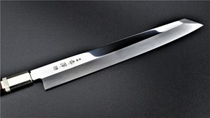 Picture of Akazawa ZDP189 Mirror Honyaki Kengata with Snake Wood Handle 270mm ( Sold Out , Pre-orderable )