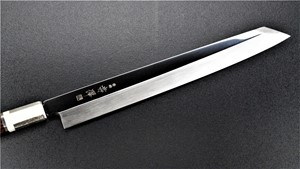 Picture of Akazawa ZDP189 Mirror Honyaki Kengata with Snake Wood Handle 270mm ( Sold Out , Pre-orderable )