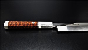 Picture of Akazawa ZDP189 Mirror Honyaki Kengata with Snake Wood Handle 270mm ( Sold Out , Pre-orderable )