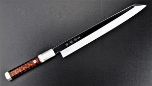 Picture of Akazawa ZDP189 Mirror Honyaki Kengata with Snake Wood Handle 270mm ( Sold Out , Pre-orderable )