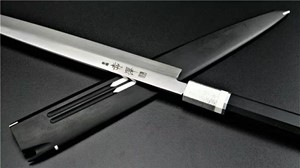 Picture of Akazawa PM Honyaki ZDP189 Yanagi with Hon-Ebony Saya cover300mm ( Sold Out , Pre-orderable )