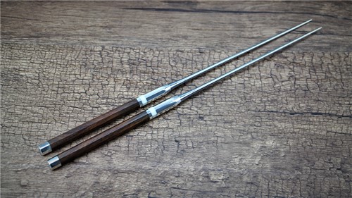 Picture of Octagonal Ironwood Moribashi With a Genuine Silver Bolster