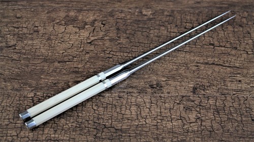 Yanagi Knife 柳葉刀鋪. 白柄銀輪八角柄盛箸