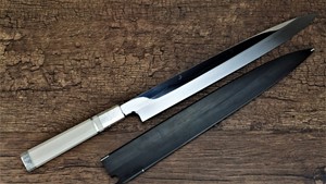 Picture of Akazawa Fuji Mountain Half Moon Shiro-Ko Honyaki Yanagi 300mm (Genkai) ( Sold Out , Pre-orderable )