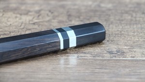 Picture of Ebony Handle With Three Nickel Silver Rings for Sujihiki