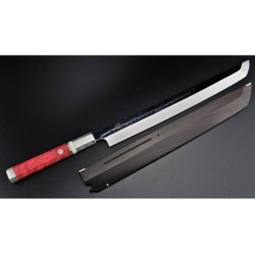 Picture of Akazawa (Genkai Masakuni )Shiro-ichi-ko Mizu-Honyaki Sakimaru-Yanagi 300mm(Sold-out , Pre-orderable)