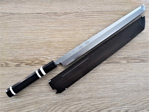Show details for Akazawa Togashi Ao-ichi-Ko Hongasumi Sakimaru Free upgrade Gokujyou Ebony Saya Cover ( Semi handmade )(Market price $138)+Ebony Triple White Ring Picture of Akazawa Togashi Ao-ichi-Ko Hongasumi Sakimaru Free upgrade Gokujyou Ebony Saya Cover ( Semi handmade )(Market price $138)+Ebony Triple White Ring