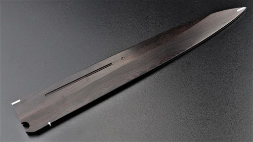 Picture of Akazawa Hokoshin (Yoshikazu-Ikeda) Shiro-ko Mizu-Honyaki Yanagi-ba  Free Upgrade Gokujyou Ebony Saya Cover ( Semi handmade )（Market price $138）+Triple Nickel Silver Ring Handle