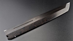 Picture of Akazawa Hokoshin (Yoshikazu-Ikeda) 3 sides Mirror Shiro-ichi-ko Mizu-Honyaki Sakimaru Free Upgrade Gokujyou Ebony Saya Cover ( Semi handmade )（Market price $138）+Triple Nickel Silver Ring Handle