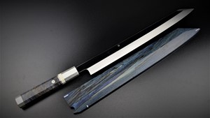 Picture of Akazawa Genkai's Fuji Mountain (Snow) Full Moon Shiro-Ko Honyaki Kiritsuke-Yanagi 330mm ( Contact to buy )