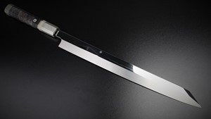 Picture of Akazawa Genkai's Fuji Mountain (Snow) Full Moon Shiro-Ko Honyaki Kiritsuke-Yanagi 330mm ( Contact to buy )