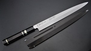 Picture of Masamoto Shiro-ko Honyaki Yanagi with Ebony Saya 