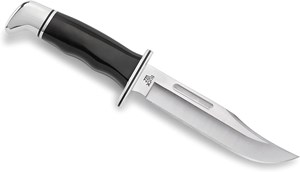 图片 Buck Knives 119 Special Fixed Blade Hunting Knife, 6" 420HC Blade, Black Phenolic Handle with Leather Sheath