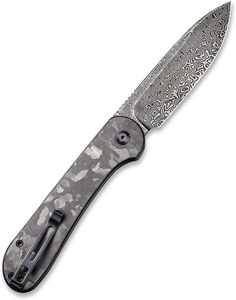 图片 CIVIVI Pocket Folding Knife with 3.47" Damascus Blade Marble Carbon Fiber Handle, Button Lock Elementum Knife for EDC C2103DS-3