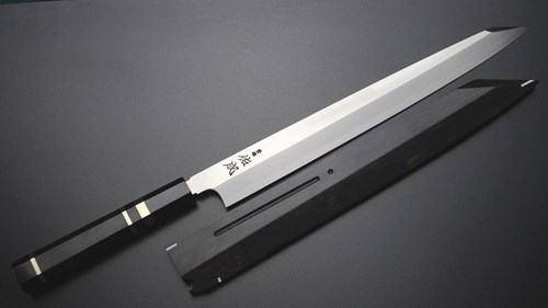 Picture of  Sukenari VG10 Kiritsuke Yanagi with Gokujyou Ebony Saya