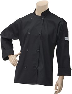 Picture of Mercer Culinary M60010BKM Millennia Men's Cook Jacket with Traditional Buttons, Medium, Black