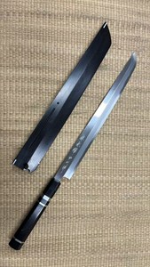 Picture of Akazawa Ao-ichi-Ko Hongasumi Sakimaru By Nakagawa Hamono With  Ebony Saya Cover