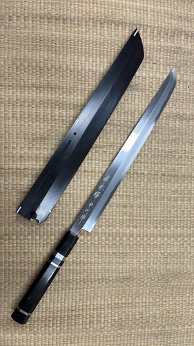图片 赤澤 青一鋼 本霞 先丸 中川作 配黑檀木刀鞘